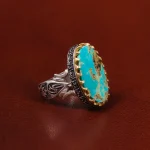 انگشتر فیروزه شجری مردانه کد 30610