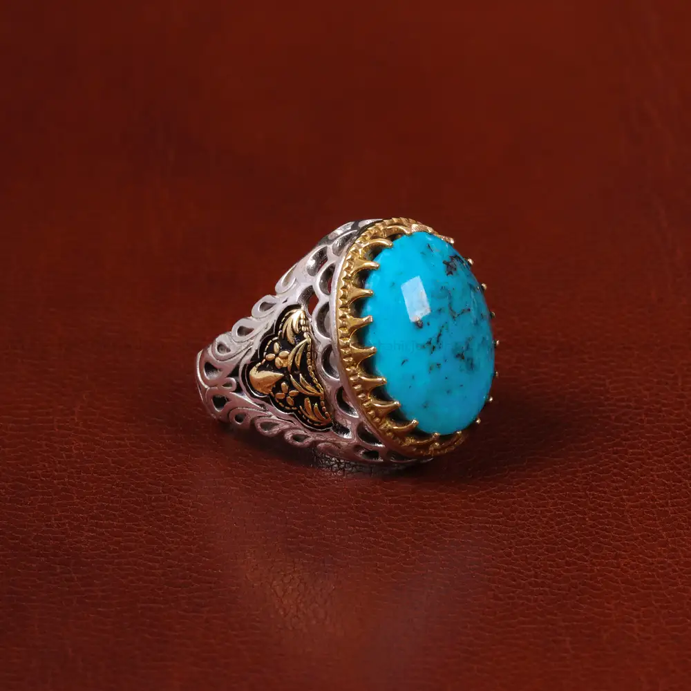 انگشتر فیروزه شجری مردانه کد 30633