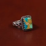 انگشتر فیروزه شجری مردانه کد 30641