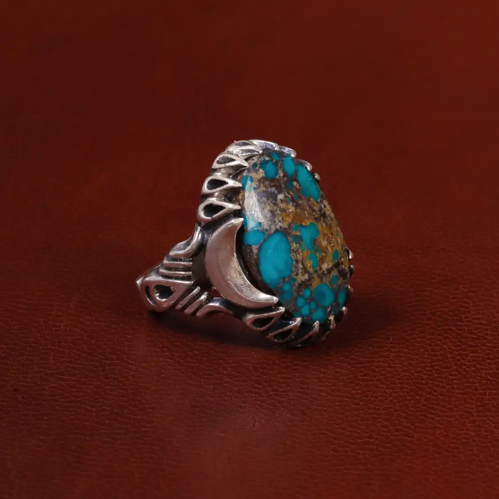 انگشتر فیروزه شجری مردانه کد 30654