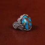 انگشتر فیروزه شجری مردانه کد 30660