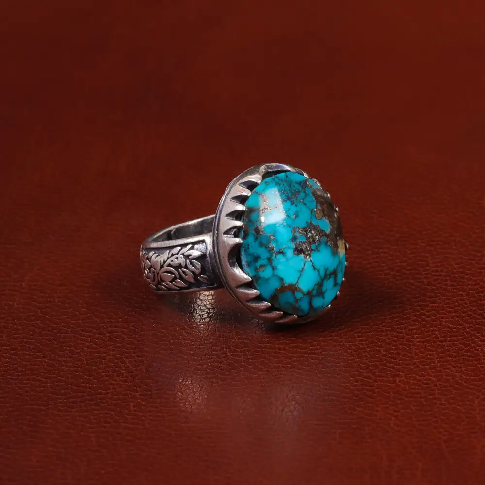 انگشتر فیروزه شجری مردانه کد 30668