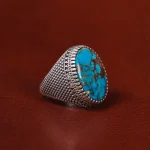 انگشتر فیروزه شجری مردانه کد 30699