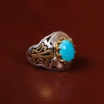 انگشتر فیروزه عجمی مردانه کد 30701