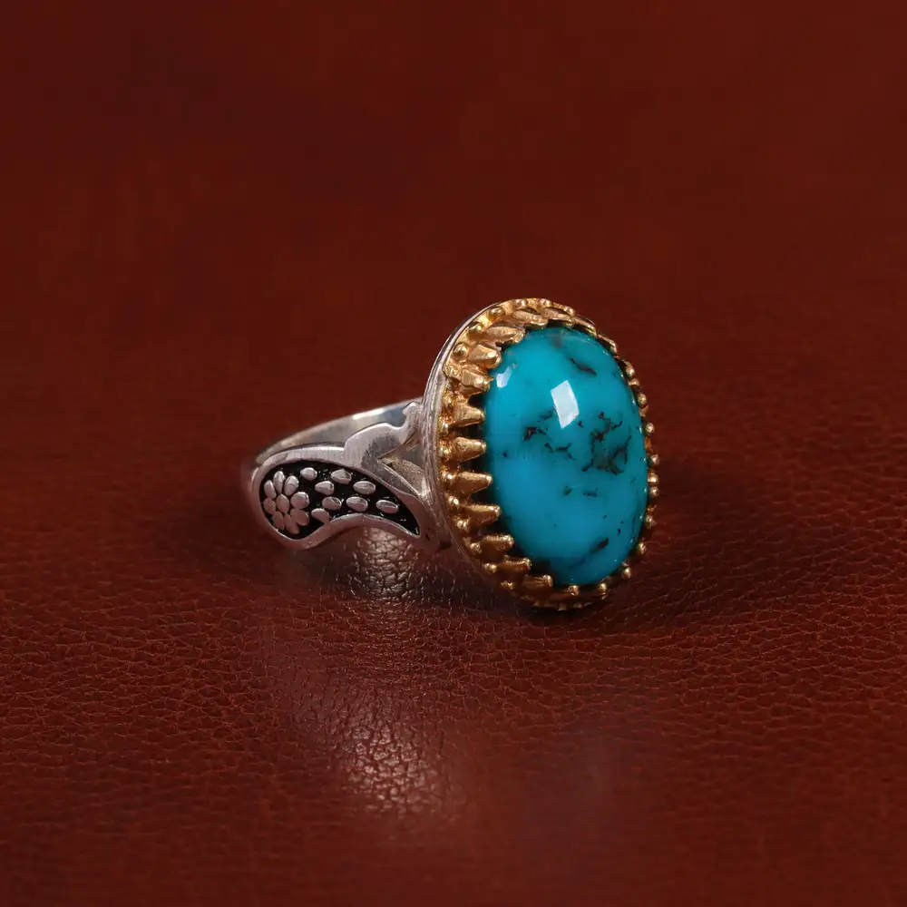 انگشتر فیروزه شجری مردانه کد 30727