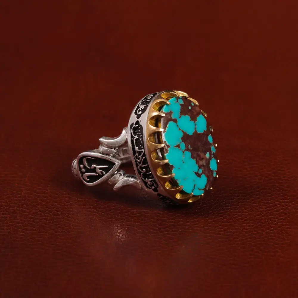 انگشتر فیروزه شجری مردانه کد 30739