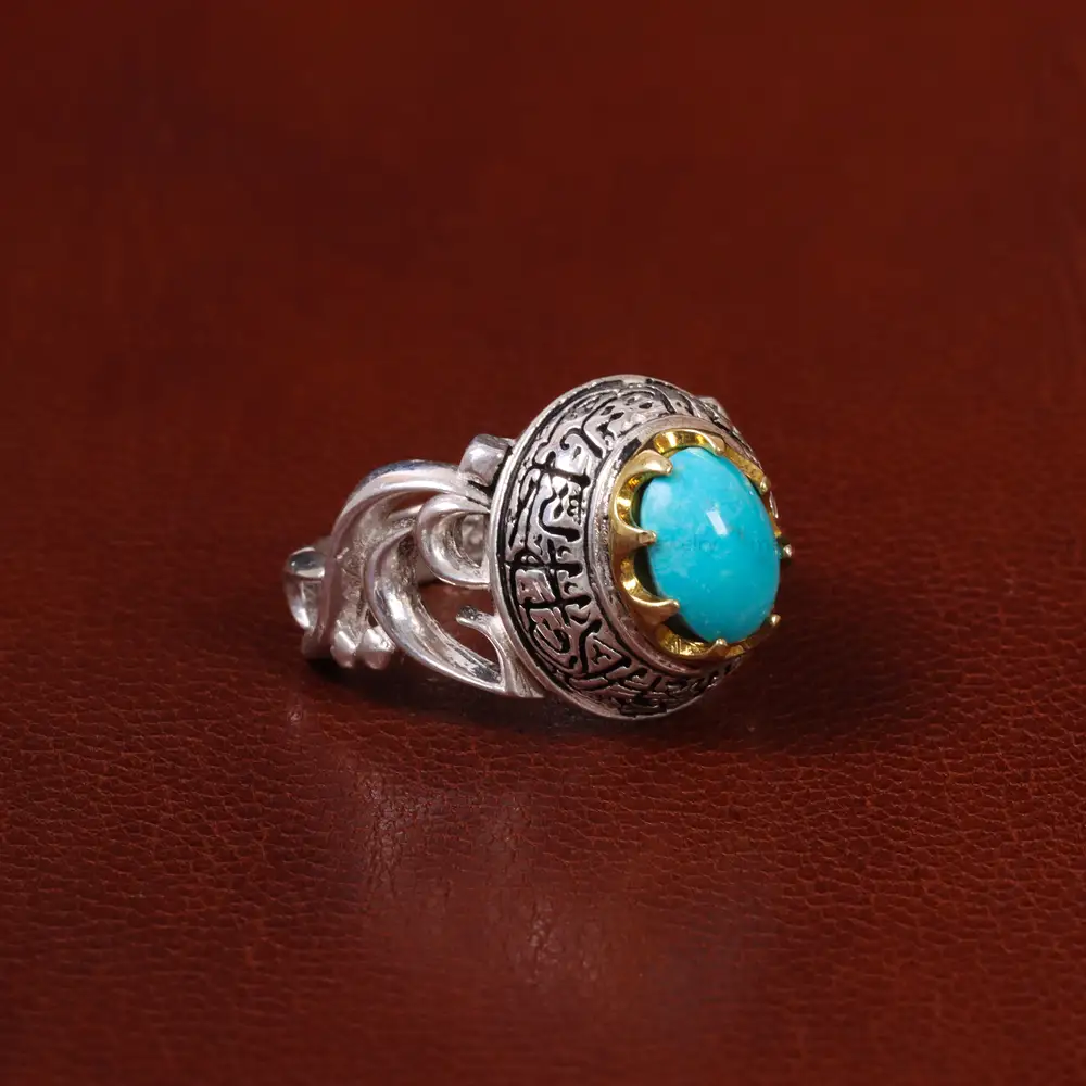 انگشتر فیروزه عجمی مردانه کد 30746