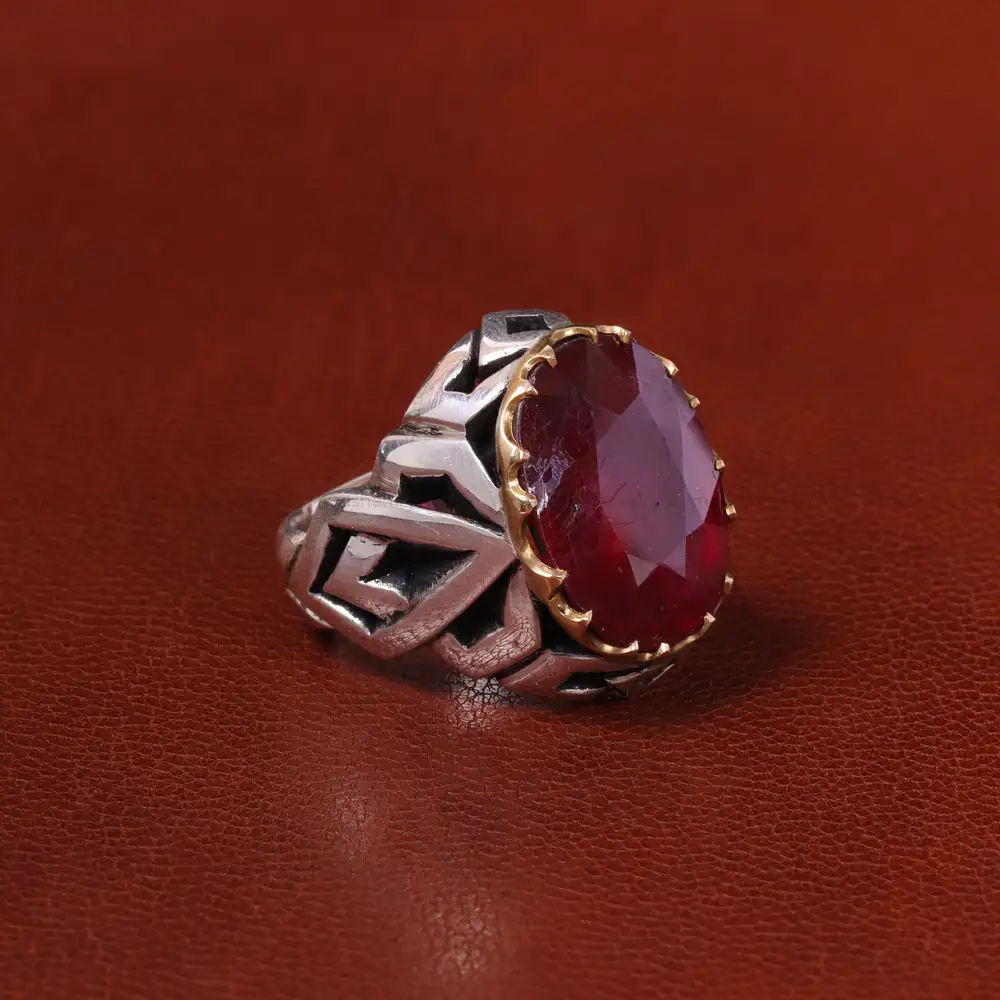 انگشتر یاقوت سرخ مردانه کد 30760