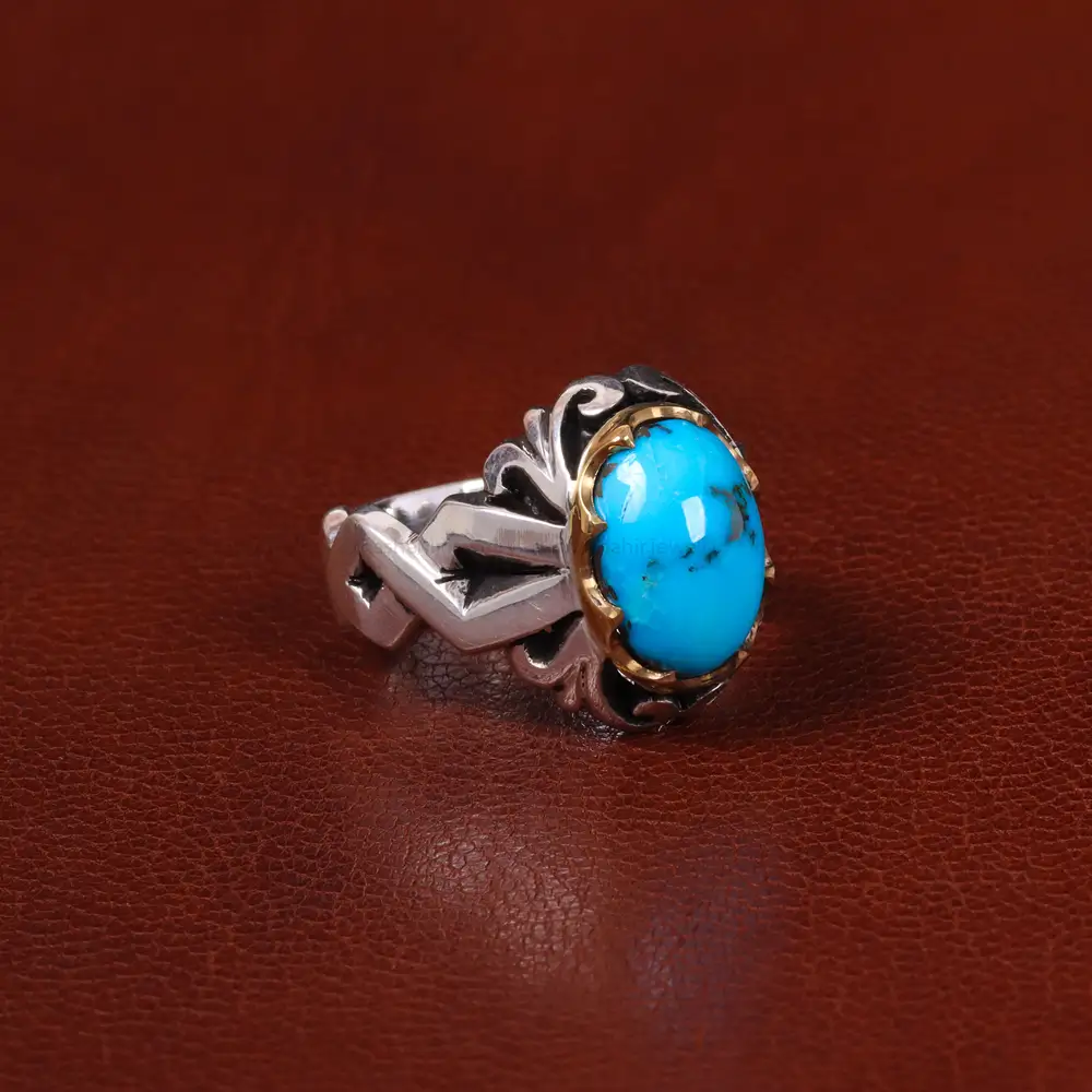 انگشتر فیروزه شجری مردانه کد 30775