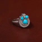 انگشتر فیروزه عجمی زنانه کد 30858
