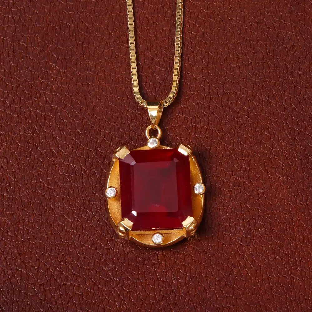 گردنبند یاقوت سرخ زنانه کد 30983