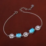 دستبند فیروزه زنانه کد 30991