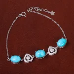 دستبند فیروزه زنانه کد 30993