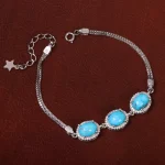 دستبند فیروزه زنانه کد 31002