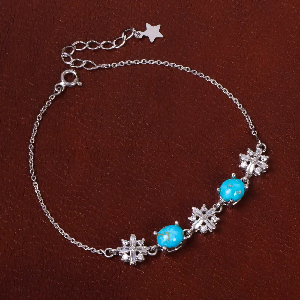 دستبند فیروزه زنانه کد 31005
