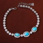 دستبند فیروزه زنانه کد 31006