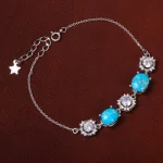 دستبند فیروزه زنانه کد 31007