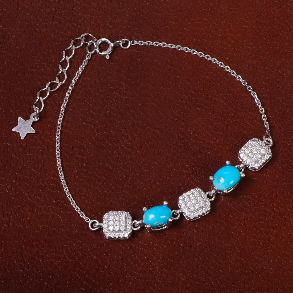 دستبند فیروزه زنانه کد 31010