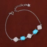 دستبند فیروزه زنانه کد 31021