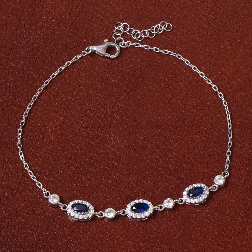 دستبند طرح یاقوت کبود زنانه کد 31024