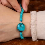 دستبند فیروزه خزامه کد 30411