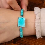 دستبند فیروزه خزامه کد 30414