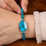 دستبند فیروزه خزامه کد 30416