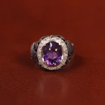 انگشتر آمیتیست مردانه کد 30433