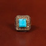 انگشتر فیروزه شجری مردانه کد 30439