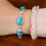 دستبند فیروزه زنانه کد 30473