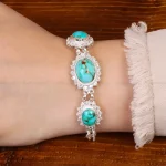 دستبند فیروزه زنانه کد 30474