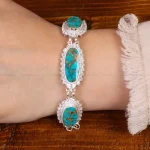دستبند فیروزه زنانه کد 30477