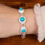 دستبند فیروزه زنانه کد 30480