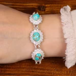 دستبند فیروزه زنانه کد 30482