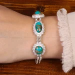 دستبند فیروزه زنانه کد 30483