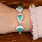 دستبند فیروزه زنانه کد 30484