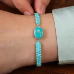 دستبند فیروزه زنانه کد 30490