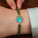 دستبند فیروزه زنانه کد 30495