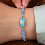 دستبند فیروزه زنانه کد 30502