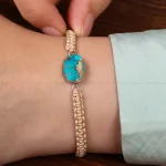 دستبند فیروزه زنانه کد 30511