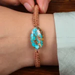 دستبند فیروزه زنانه کد 30518