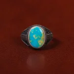 انگشتر فیروزه شجری مردانه کد 30555