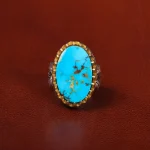 انگشتر فیروزه شجری مردانه کد 30558