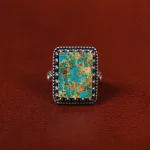 انگشتر فیروزه شجری مردانه کد 30571