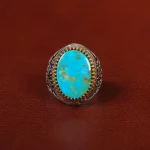 انگشتر فیروزه شجری مردانه کد 30578