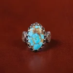 انگشتر فیروزه شجری مردانه کد 30582