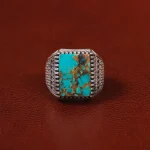 انگشتر فیروزه شجری مردانه کد 30584