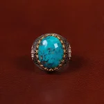 انگشتر فیروزه شجری مردانه کد 30611