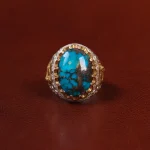 انگشتر فیروزه شجری مردانه کد 30667