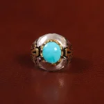 انگشتر فیروزه عجمی مردانه کد 30703